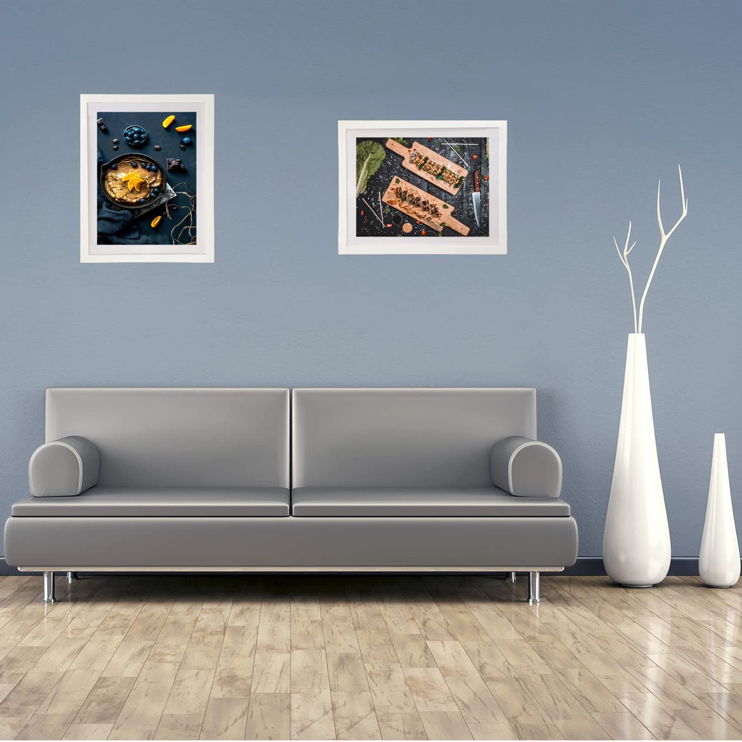 LIPHISFUN Diamond Painting Frame 30x40cm Diamond Art Frames Display Picture 12x16 without Mat or 10x14 with Mat 2 Pack,Natural Solid Wooden,Protection Glass,Back Mat,Hanging Kit for Wall Decor-White