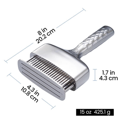 Meat Tenderizer Tool – Hassle Free Extra Long Handle, Rustproof One-Piece Meat Tenderizer Mallet & Hammer, Stainless Steel Blade Needle, Steak Cooking Accessories, No Assembly Needed, 5-Year Warranty