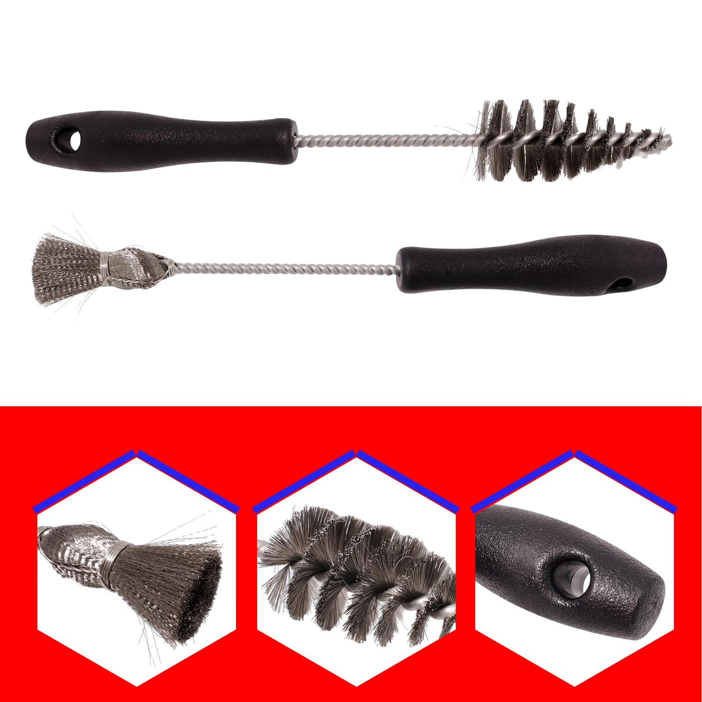 SMMS 2PCS Injector Sleeve Cup Bore Seat Cleaning Brush Kit for Ford Powerstroke 7.3L 6.0L 6.4L 6.7L 1994-2018, Caterpillar(CAT) 3126 C7 C9 Navistar, Replaces OE AP0084 AP0085 3252