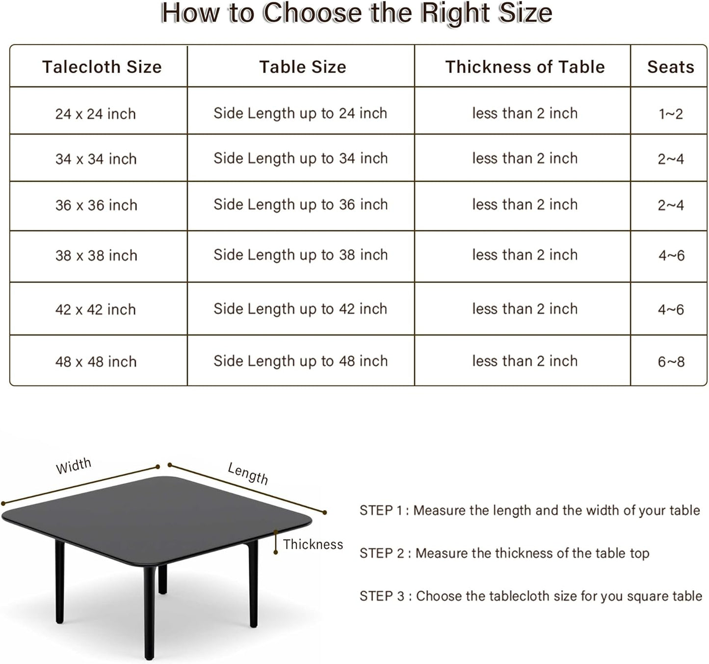 24x24 Inch Square Fitted Stretch Small Table Covers Elastic Card Tablecloth Khaki for Side Accent End Table Cover Khaki