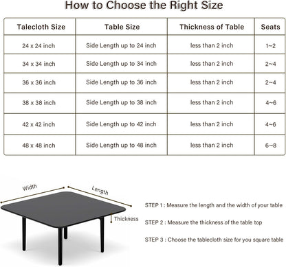 24x24 Inch Square Fitted Stretch Small Table Covers Elastic Card Tablecloth Khaki for Side Accent End Table Cover Khaki