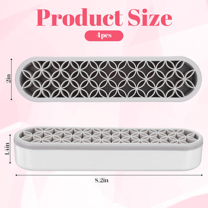 MAQUITA 4 Pack Silicone Makeup Brush Holder, Desktop Cosmetic Organizer Pen Holder, Sewing Tool Holders Beauty Tool Organizer Stand for Brush, Scissors, Toothbrush