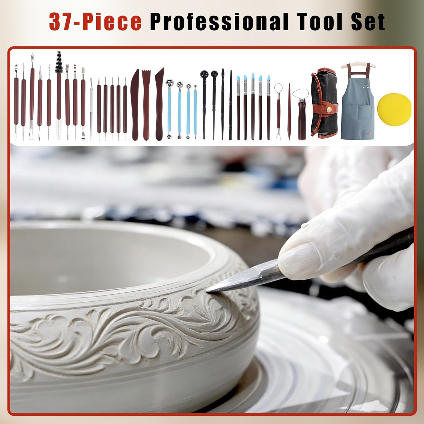 14" 450W Electric Pottery Wheel with LCD Panel Adjustable Speed Foot Pedal,Detachable Basin,Heighten Desk Legs,Clay Toolfor Kids, Adults, Beginners, Home DIY & Professional Pottery Making