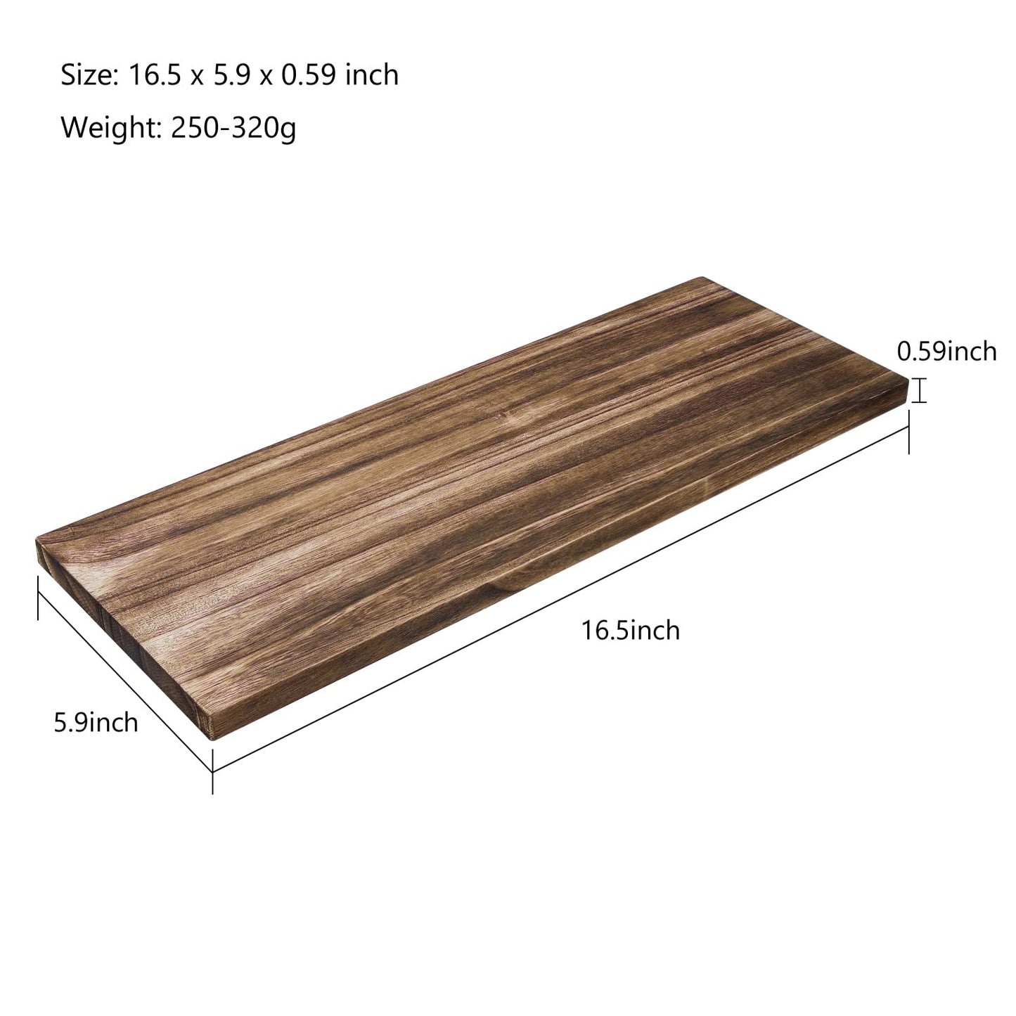 Multifunction Unfinished Wood, Wood for Crafts, Signs, Wall Decorations, Storage Shelves, 16.5" x 5.9" x 0.59", Set of 3, Carbonized Black, Blank Wood Signs for Front Door