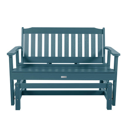 Highwood Lehigh Outdoor Glider Loveseat, 4ft, Nanatucket Blue