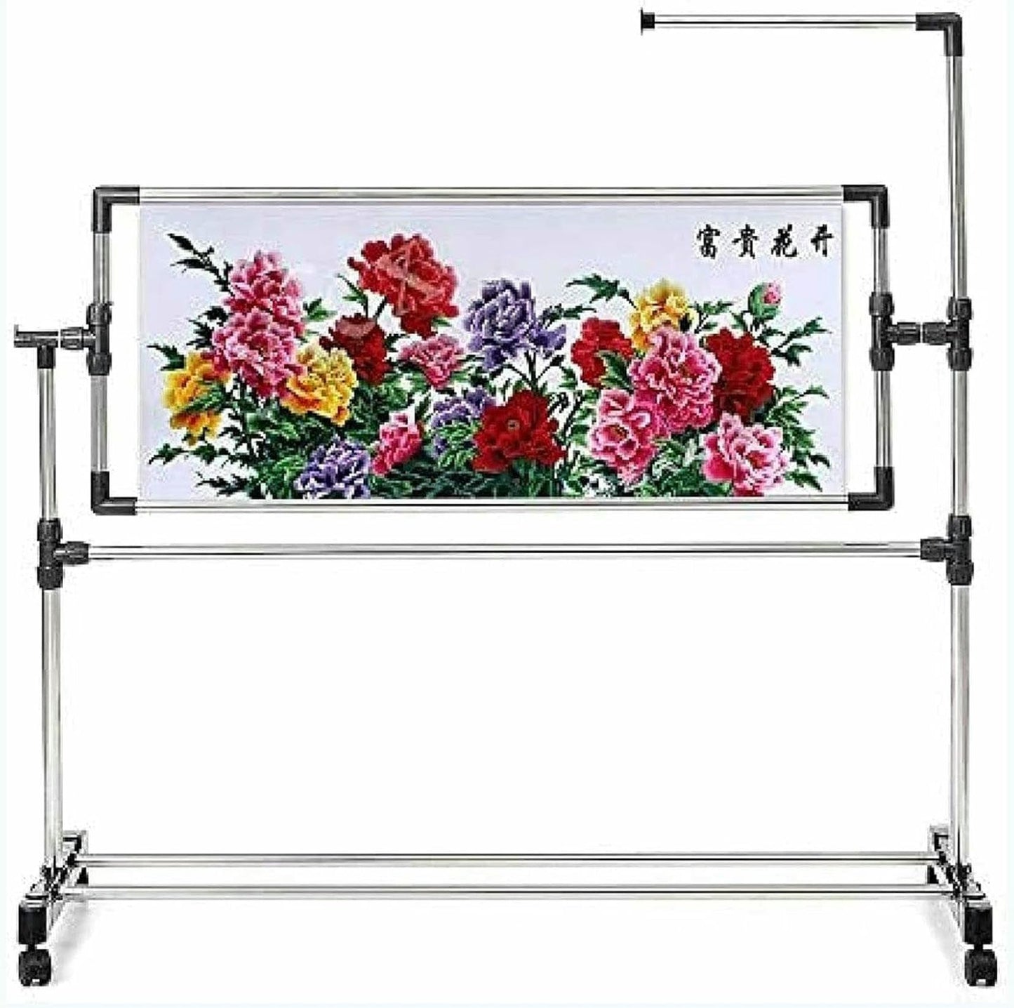 Adjustable Needlework Floor Frame for Cross Stitch and Embroidery, Standing Craft Stand and Lap Table for Sewing and Art, Convenient Holder for Creative Projects~/