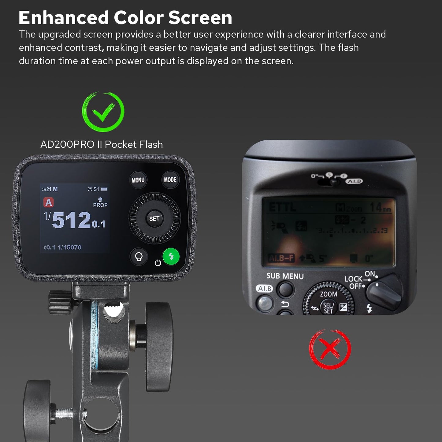 Godox AD200 Pro II AD200Pro II Pocket Outdoor Flash Strobe, 200Ws 2.4G TTL 1/8000s HSS Monolight, 0.01-1.8s Recycle, GODOX AD200ProII AD 200 Pro II Upgraded Flash Head, Color Indicator and Screen