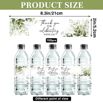 100 Pcs Greenery Floral Water Bottle Labels Sticker for Wedding Bridal Baby Shower Party Table Decoration Supplies Wedding Ideas for Daughter Son fiancée Younger Generation
