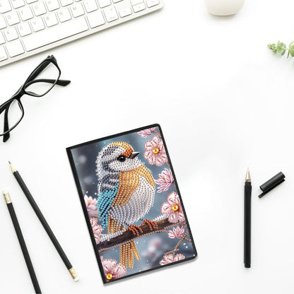 JZHYOAN Tabletop Diamond Art Note Book Kit Diamond Painting Blank Notebook A5 Mosaic Journal and DIY Sketchbook with Woodpecker Special Shaped Desk Placement Ornament Adult