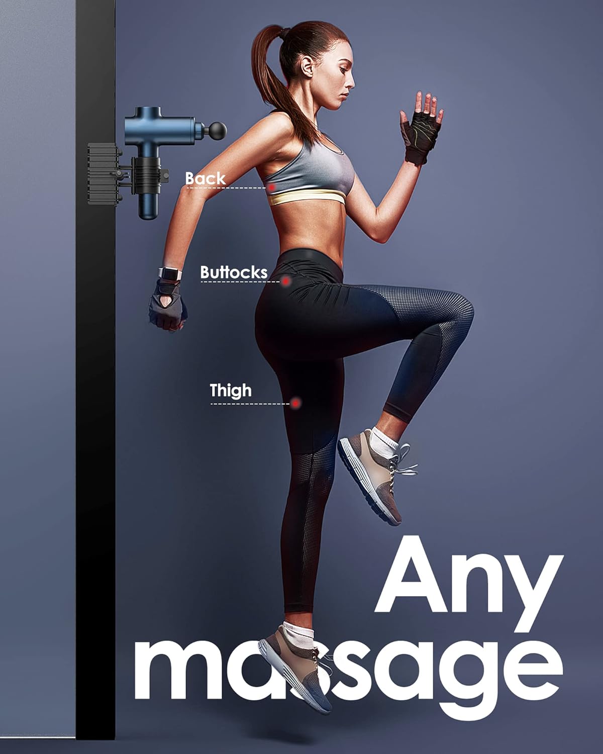 Massage Gun Holder for Back, Hands Free Percussion Muscle for Self Massage, Compatible with Most Design for Massage Hard-to-Reach Area Holder ONLY