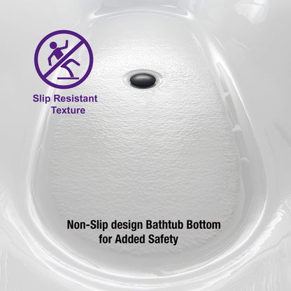 WOODBRIDGE 67" Freestanding Acylic Soaking Bathtub with White, Drain and Overflow in Matte, BTA1813-MB-Drain &O, Matte Black
