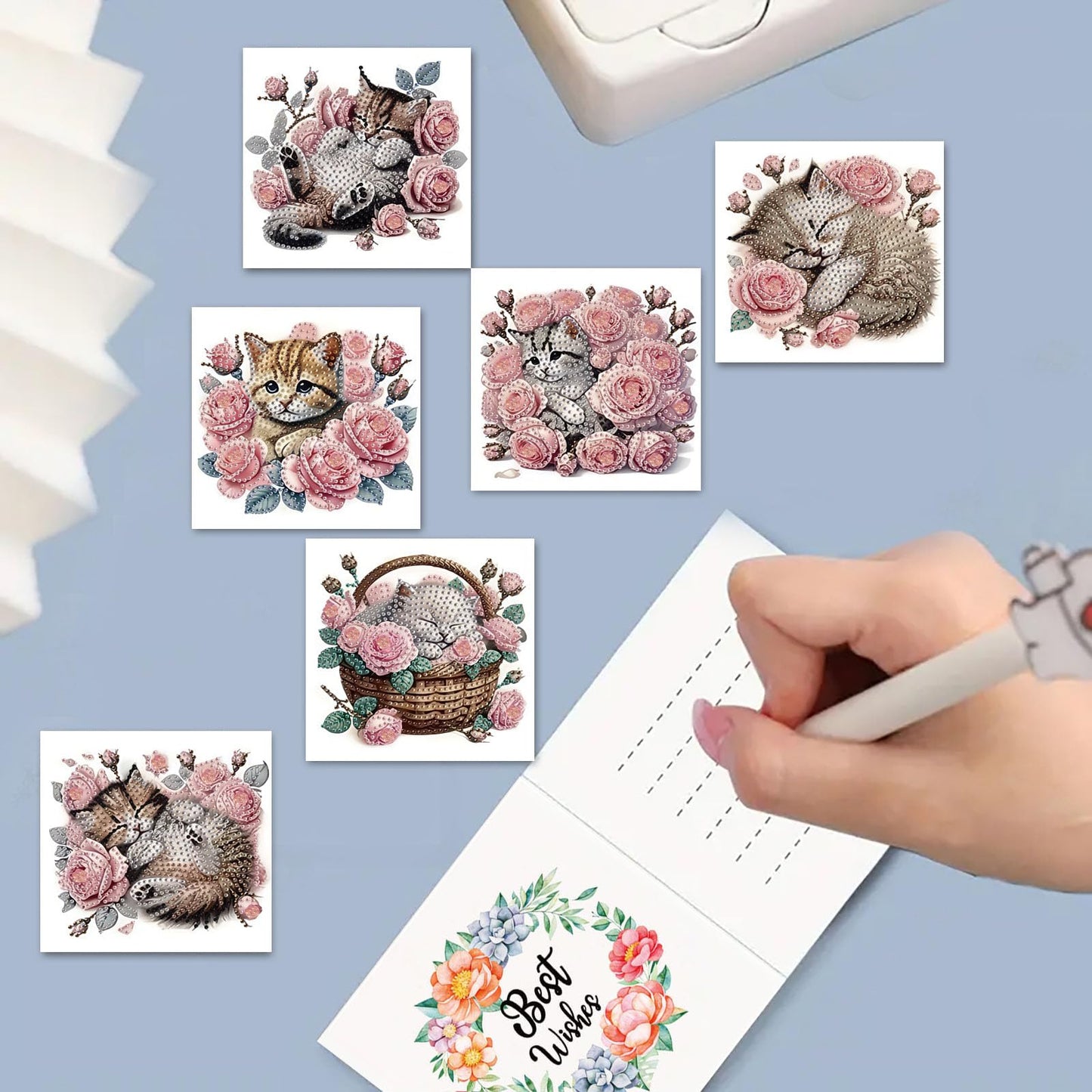 DDGYP 6-Pack Diamond Art Kits for Adults, 5D Diamond Painting Greeting Card Kit with Envelopes, 5.9x11.81 Inch Diamond Art Cards for DIY Crafts, Birthday & Holiday Greetings