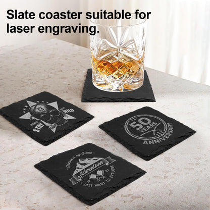 68 Pieces Slate Coasters, Dhfsleo Size 4 x 4 inch Black Coasters Stone Coaster Set, Square，Perfect for use in Your Home, Office, Kitchen,bar,Christmas or Anywhere.