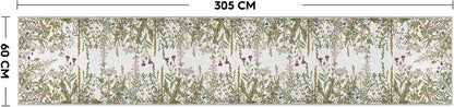 2x10 Artoid Mode Antique Herbs and Wild Floral Runner Rug, Spring Home Decor Low-Profile Non-Slip Washable Area Rug