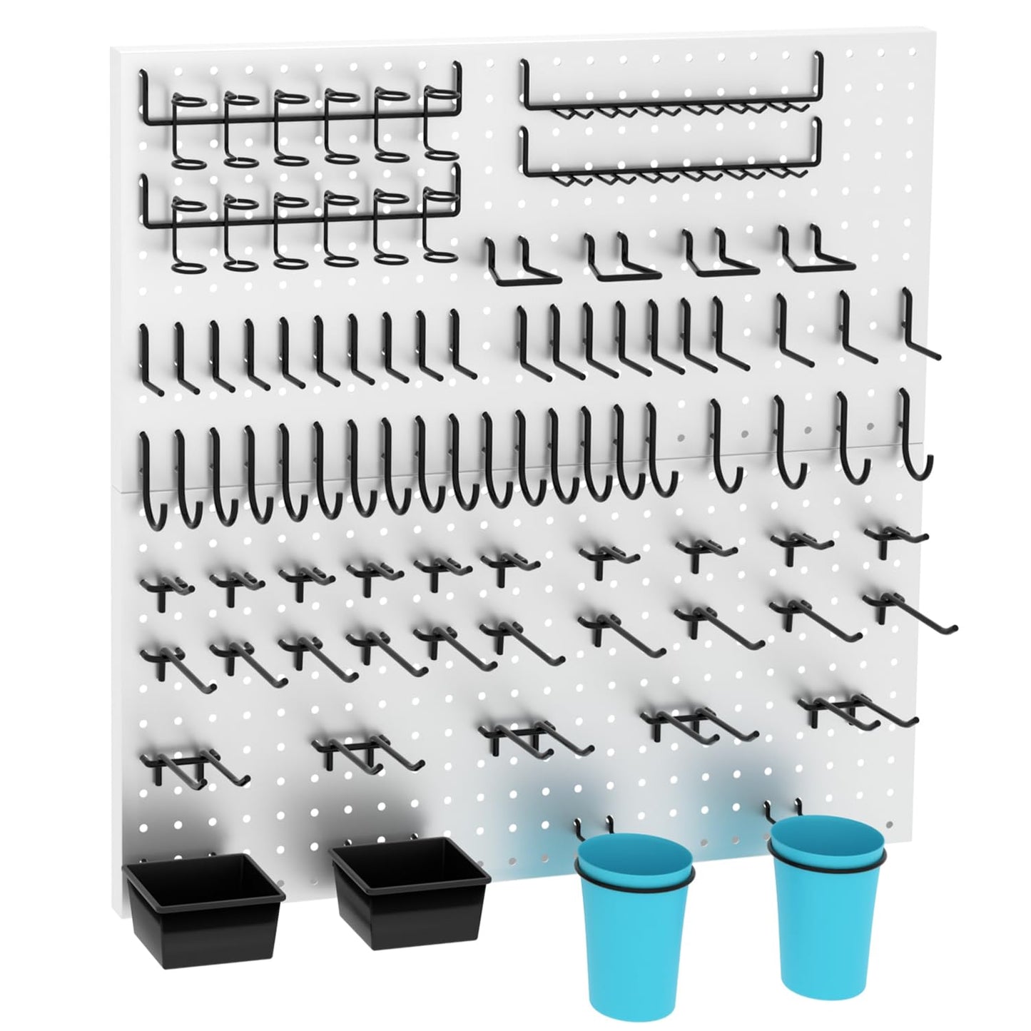 157 PCS Extra Thick Pegboard Hook Set, Metal Pegboard Accessory Organizer with Storage Bins and Peg Locks, Fits 1/4 Inch Pegboard Only, Ideal for Tools, Garage and Workshop Storage (Black)