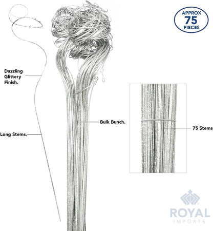 Royal Imports Sparkle Glitter Curly Ting Ting Branches, Vase Filler for Wedding, Holiday & Home Decoration, 26”, 75