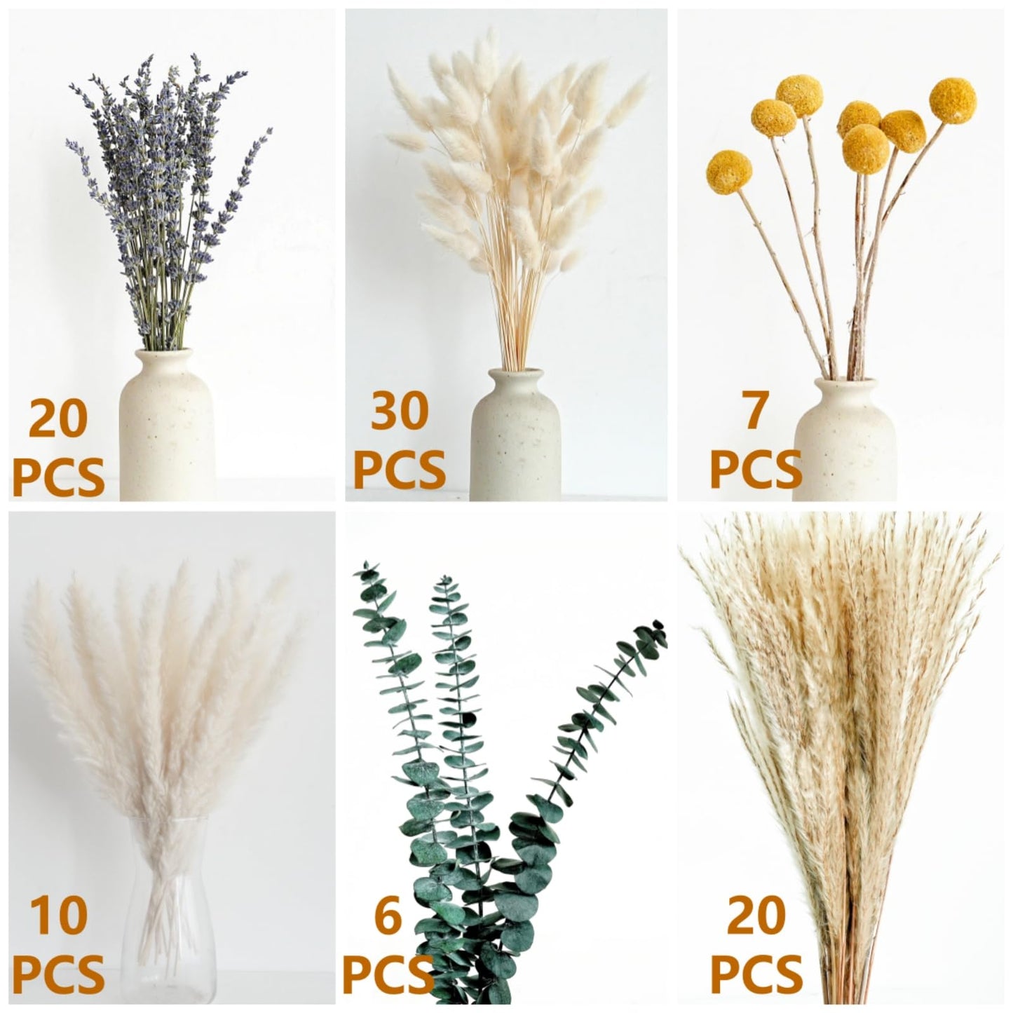 Dried Pampas Grass Bouquet – Boho Pampas Grass Decor for Home, Vase Fillers & Wedding — Natural Dried Flowers, Tall Pampas Grass for Floor Vase, Coastal, Scandinavian & Boho Room Decor (No Vase)