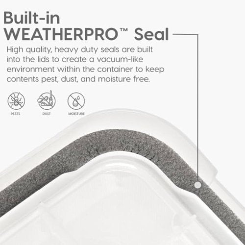 IRIS USA WeatherPro 74 Qt Storage Bins - BPA-Free Plastic with Tight Seal, Stackable & Nestable | Clear/Black, 2 Pack