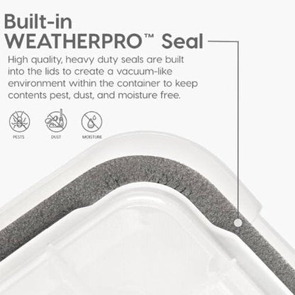 IRIS USA WeatherPro 74 Qt Storage Bins - BPA-Free Plastic with Tight Seal, Stackable & Nestable | Clear/Black, 2 Pack