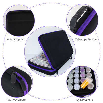 LEIYULY 60 Slots Storage Container for Diamond Art Kits with Diamond Art pens Tools and Portable Bead Storage Boxes, Diamond Art Storage Case and Diamond Art Storage Case