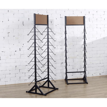 QYQCXGL Sample Floor Tile Display Rack Floor Standing Wooden Plate Stone Display Shelf Multifunctional Vertical Porcelain Sample Display Stand for Retail Stores Exhibition Halls, Black