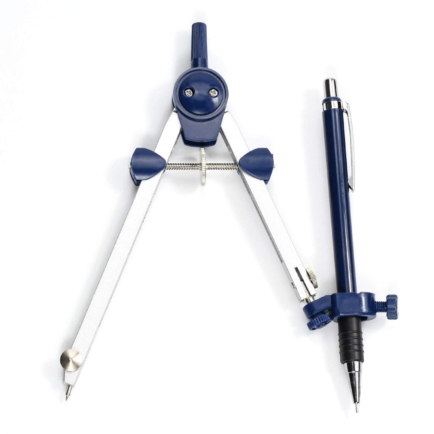 UNJOO Drawing 9Pc Geometry Set Metal Compass, Geometry Precision Tool for Student, Circle Drawing Tool and Architecture, Drafting Kits for Engineer with Shatterproof Storage Box (Blue)