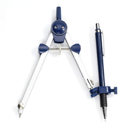 UNJOO Drawing 9Pc Geometry Set Metal Compass, Geometry Precision Tool for Student, Circle Drawing Tool and Architecture, Drafting Kits for Engineer with Shatterproof Storage Box (Blue)