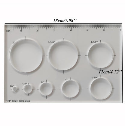 Kingria 8 in1 Bowtie Jia Router Template for Woodworking 1/4'' Thick DIY Router Template Jig Kit Acrylic Circle Inlay Template Decorative Guide (Circle)