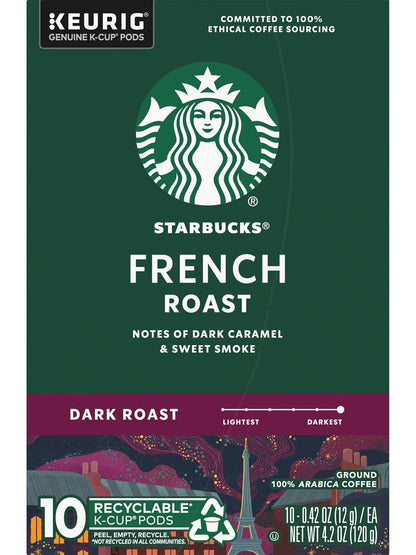Starbucks Coffee K-Cup Pods - French Roast Dark Roast | 100% Arabica Coffee, 30 Pods Total