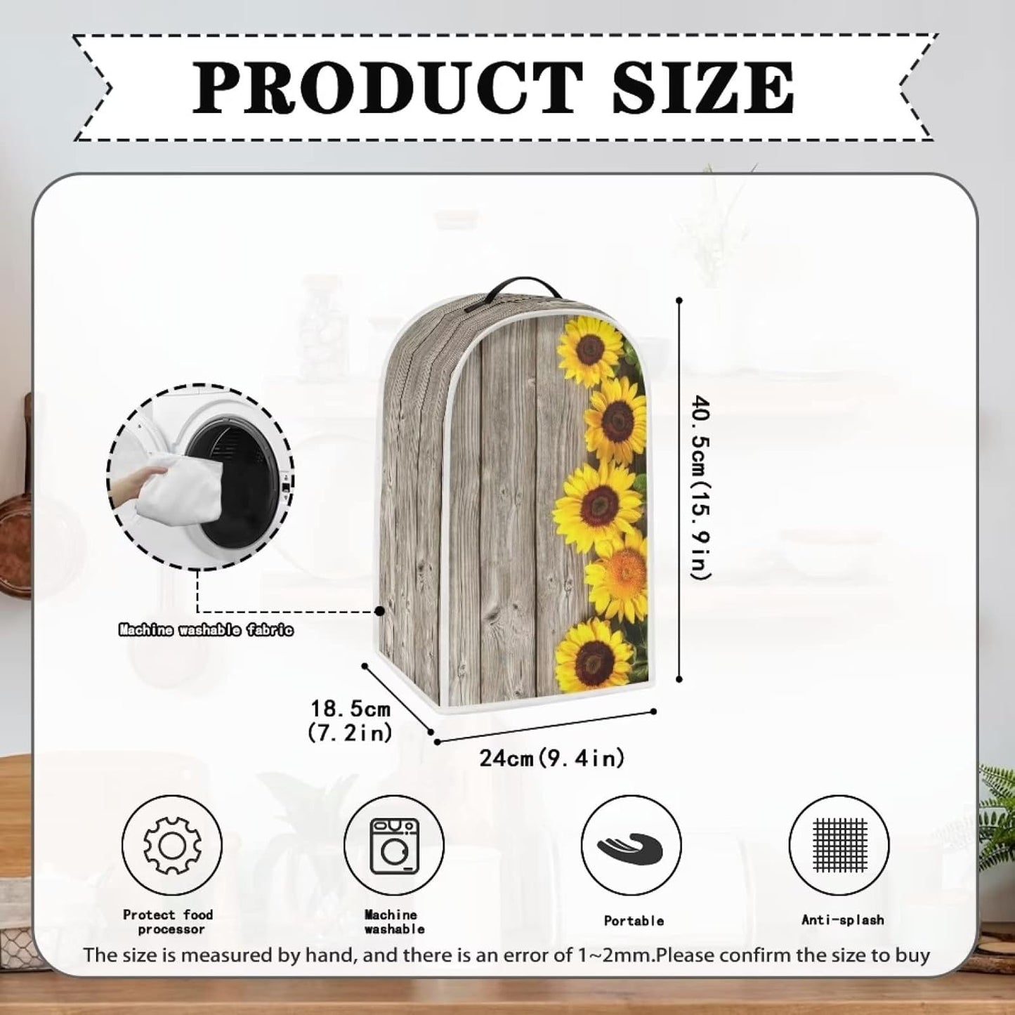 Cute Sunflower Blender Covers, Washable Kitchen Appliance Dust Cover, Anti Splash for Coffee Maker, Food Processor