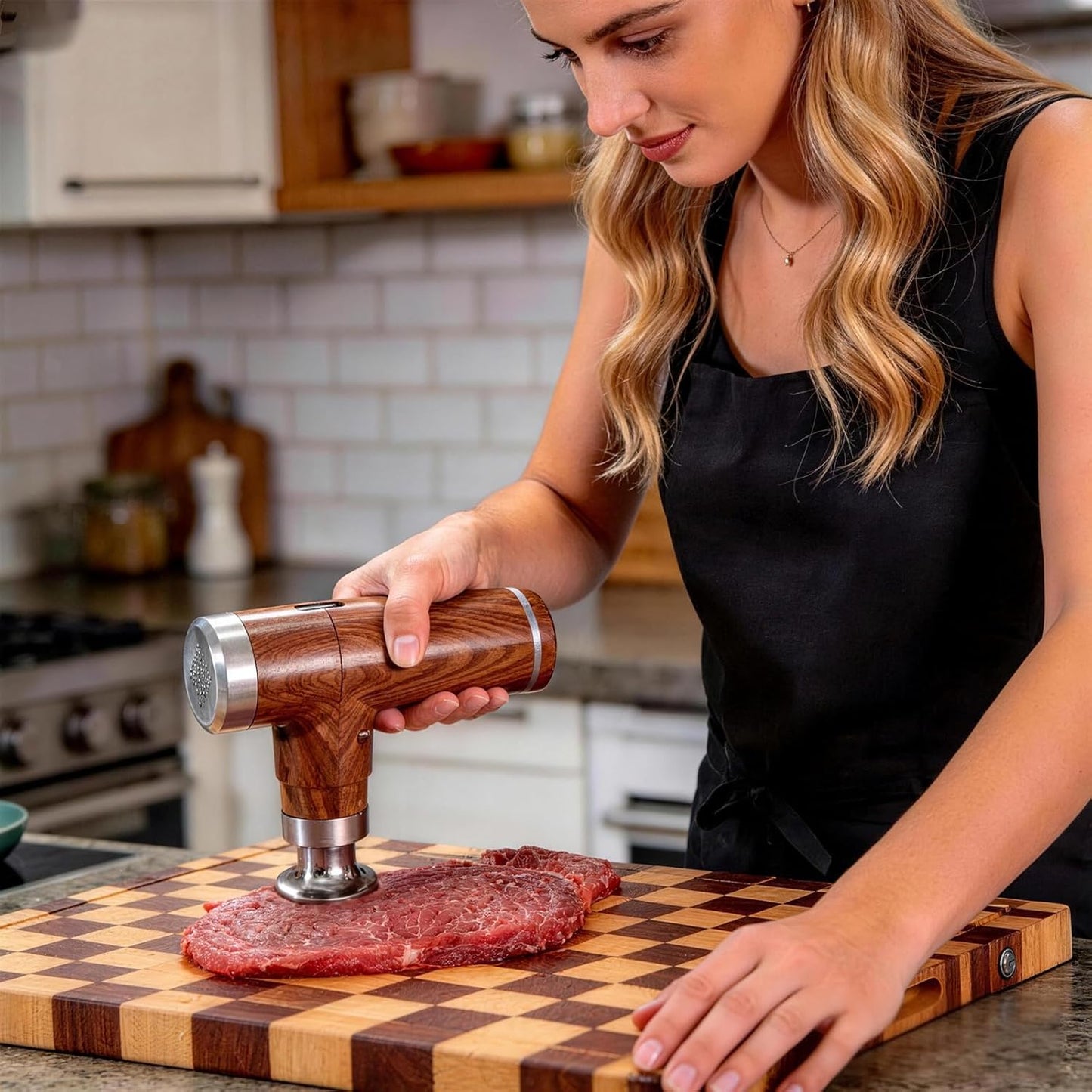 2 (N-09) Electric Meat Tenderizer Tool,Cordless Meat Tenderizer Machine with Stainless Steel Meat Mallet,Kitchen