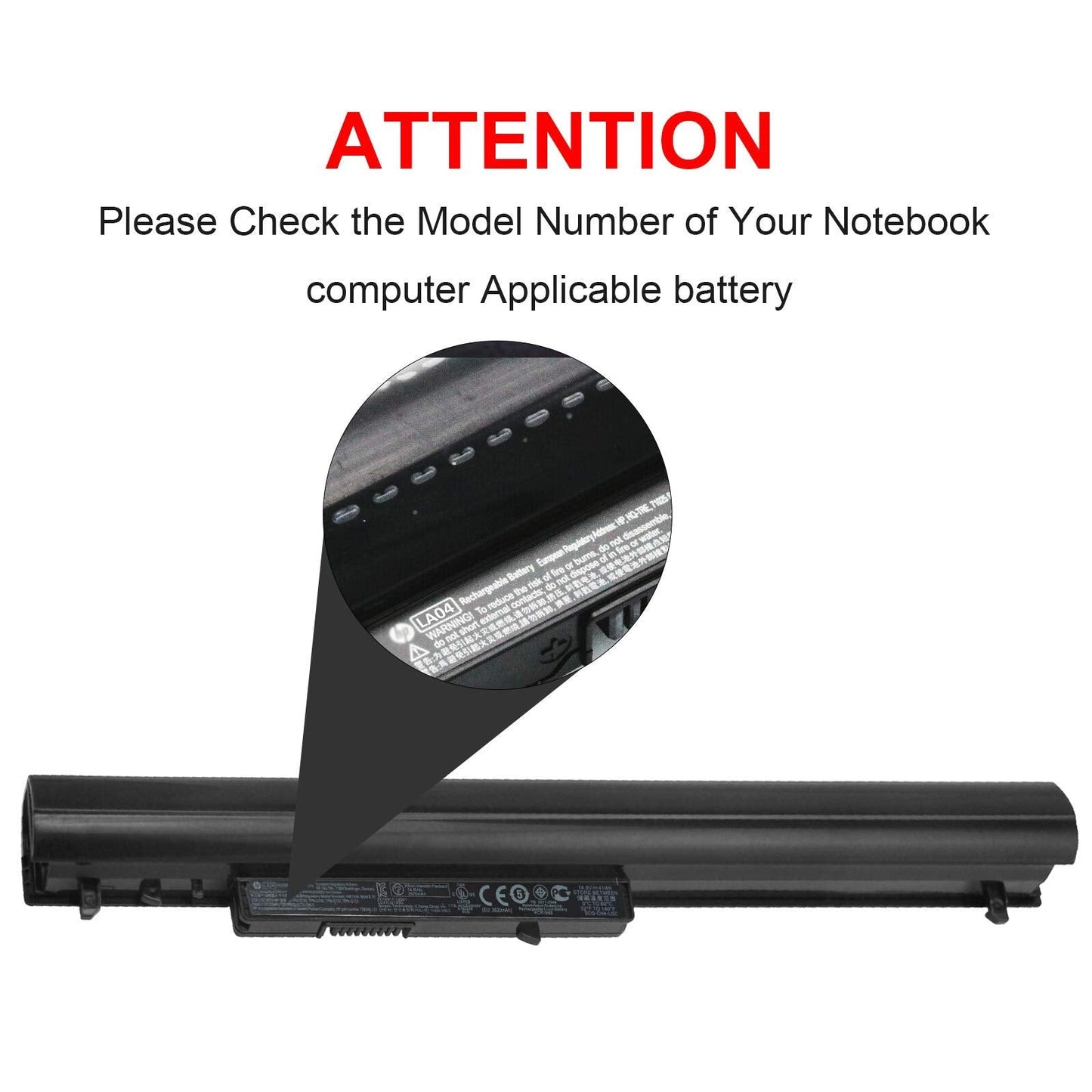 776622-001 Battery for HP 15-f272wm LA04 15-f233wm 15-f271wm 15-f211wm 15-f039wm 15-f010wm 15-f009wm 15-f010dx 15-f033wm 15-f305dx 15-f111dx 15-f162dx 15-n210dx 15-f023wm 15-f024wm 15-f100dx 15-f337wm