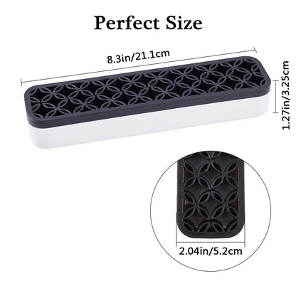 GORGECRAFT Sew Desktop Organizers Silicone Makeup Brush Holder Cosmetic Painting Pen Holders Storage Box Make up Brush Sewing Tool Stand Holder for Stash Store Brush Toothbrush (Black)