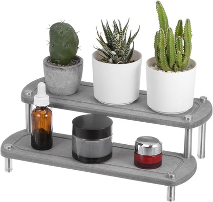 uxcell Fast Drying Stone Sink Tray, 2-Tier Instant Dry Sink Organizer for Countertop, Dark Grey Water Absorbing