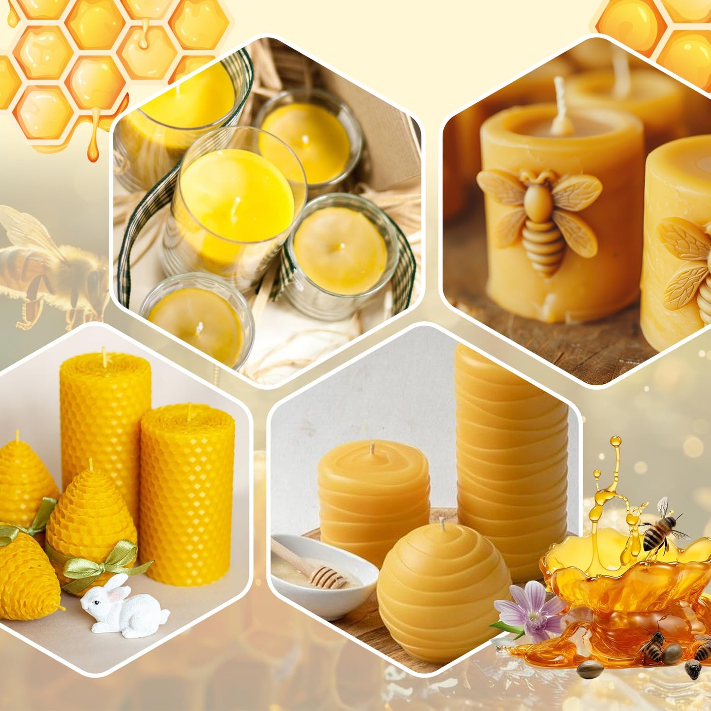 Ksedcon Beeswax for Candle Making Kit, 5lb Beeswax to Make Candles Include Bees Wax with Digital Wax Melter, Candle Wicks, Stickers, Candle Making Kit for Adults