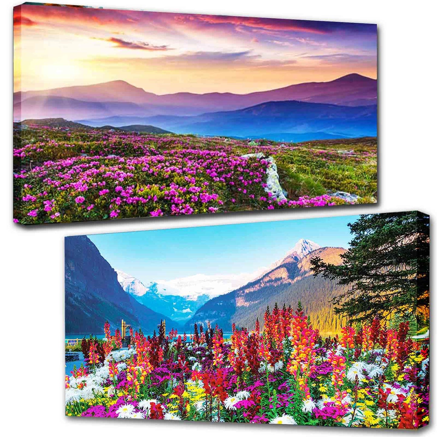 TOCARE 2 Pack Diamond Art Kits for Adults, Mountains Diamond Painting Kits Flowers, Large Size Diamond Art Kits for Adults Nature Scenery 16x28inch Home Wall Decor