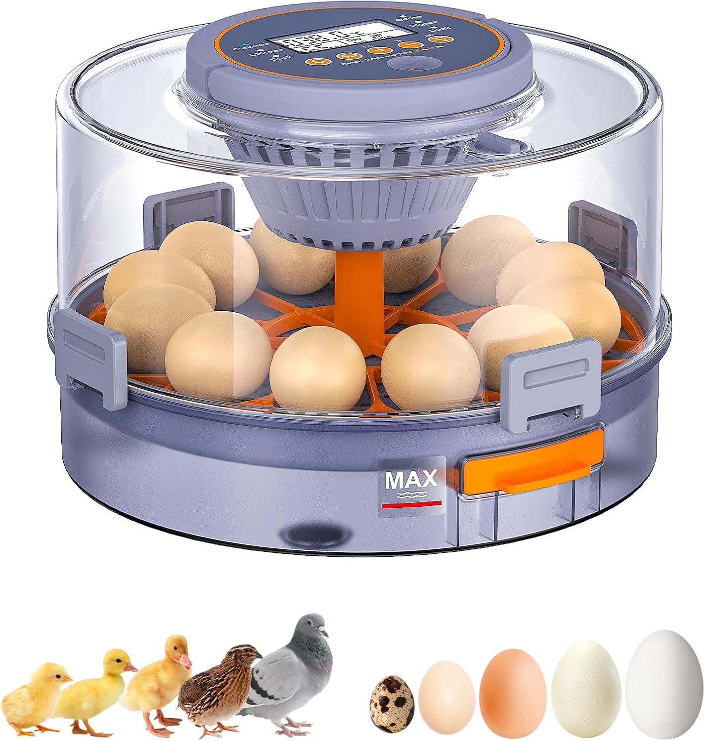 Somferic 12 Cozy Incubators for Hatching Eggs, Chicken Incubator with Automatic Egg Turning and Humidity Control, Baby
