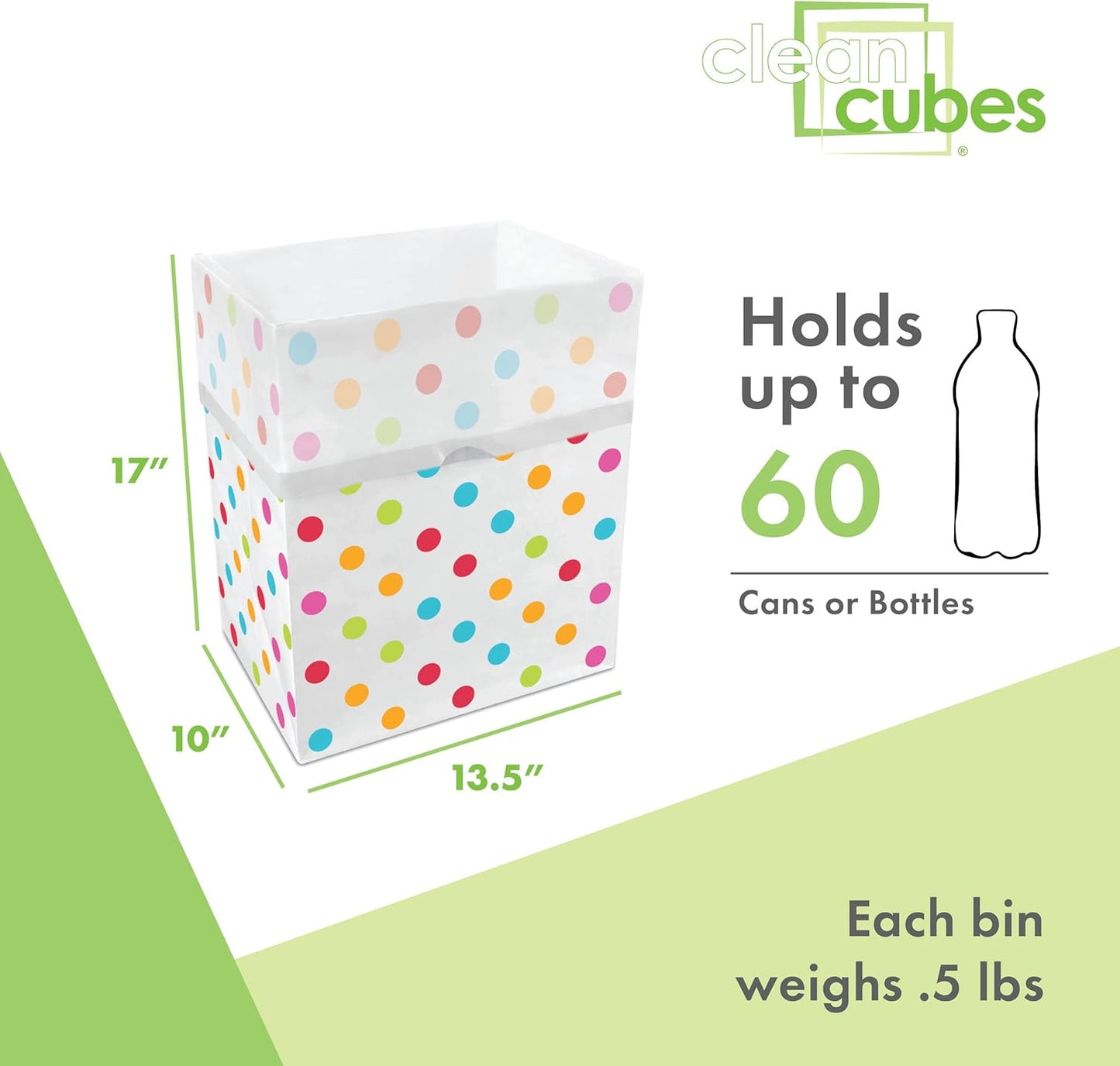 13 (3-Pack) 17" 13.5" 10" Clean Cubes Gallon Disposable Pop-Up Trash Cans with Fitted Bags Foldable Garbage & Recycling