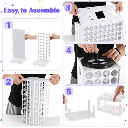 ZILAMGOO 2 oz Acrylic Paint Organizer 72 Holes Spinning Paint Organizer Tower and Paintbrush Holder with 360 Degree Rotation for Art Painting Supplies