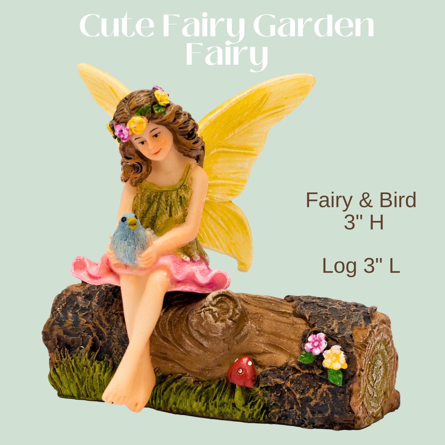PRETMANNS Fairy Garden Fairies Outdoor Indoor Accessories Kit - Miniature Fairy Figurines Set with Garden Fairy Figures - Small Fairies Figurines for Fairy Gardens Village Decorations – 2 Items