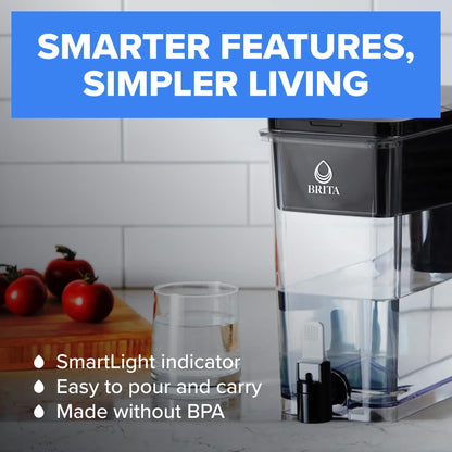 Brita UltraMax Large Water Dispenser with Standard Filter, BPA-Free, Reduces Copper, Cadmium and Mercury Impurities, Lasts 2 Months or 40 Gallons, 27-Cup