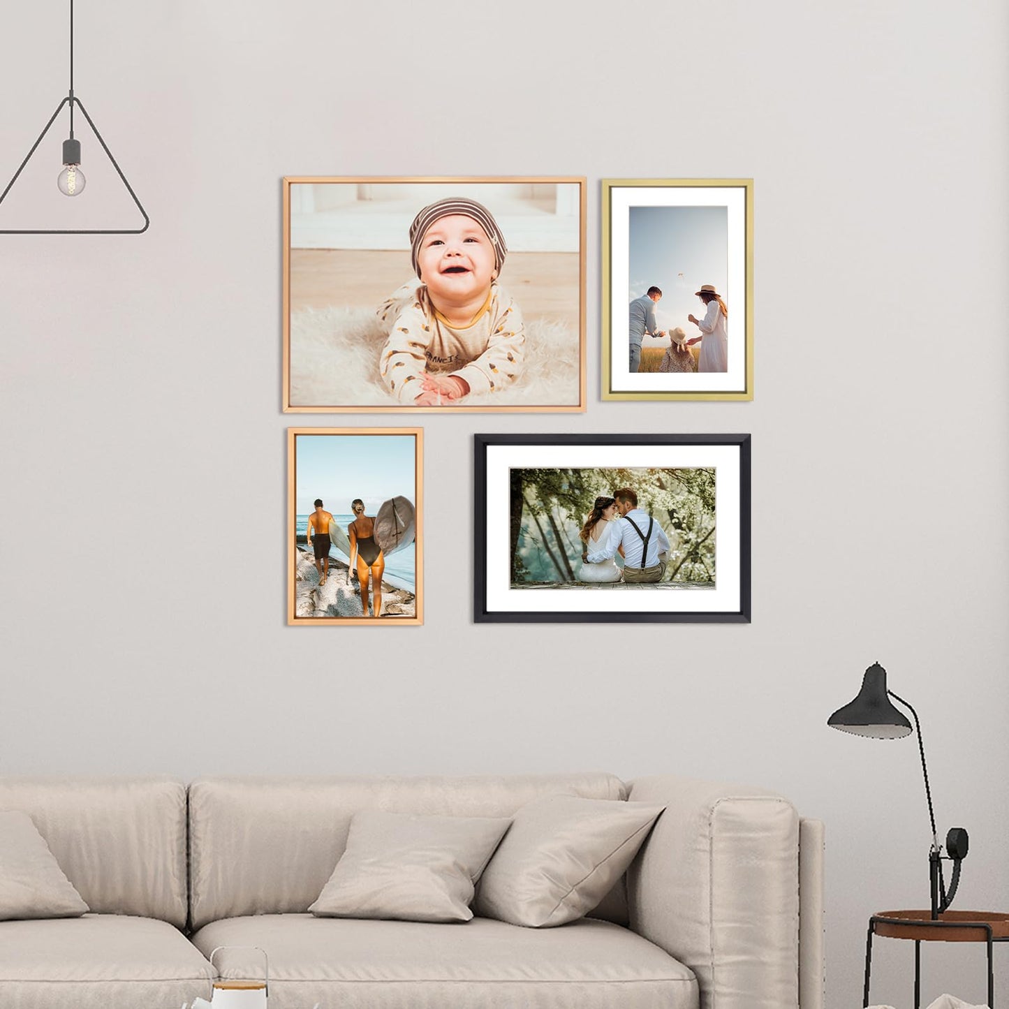 BKABOT 8x10 Picture Frame, Black Aluminum Metal Photo Frames with HD Glass, Fits 5x7 with Mat or 8 x 10 without Mat, Display for Wall and Table