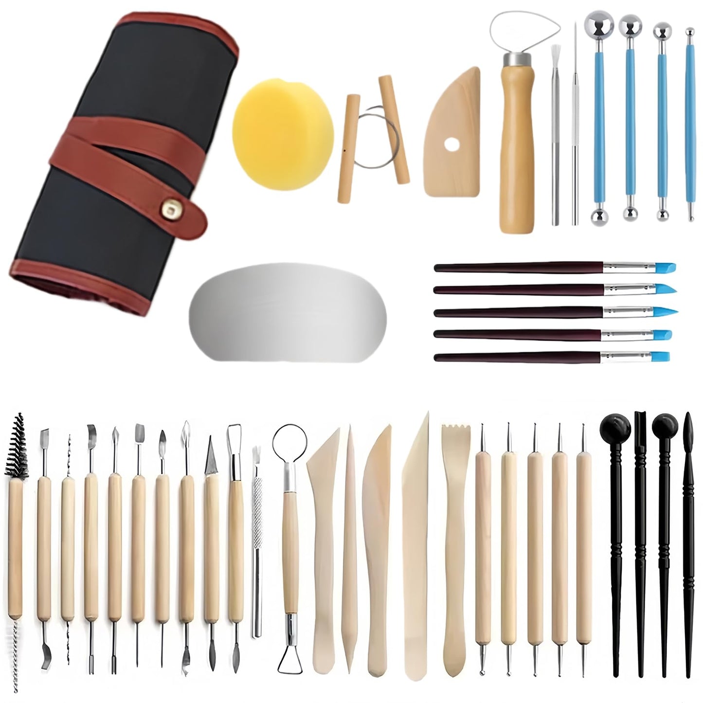 Clay Sculpting Tools Kit, 43PCS Pottery Clay Tools Kit for Adults, Pottery Craft, Dotting, Baking, Carving, Drawing, Molding, Modeling