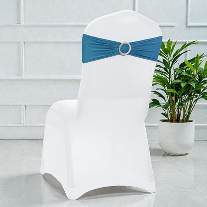 MDS Spandex Chair Sashes - Universal Fit Elastic Stretch Bands with Buckle Slider Bow | Dark Teal, Pack of 200