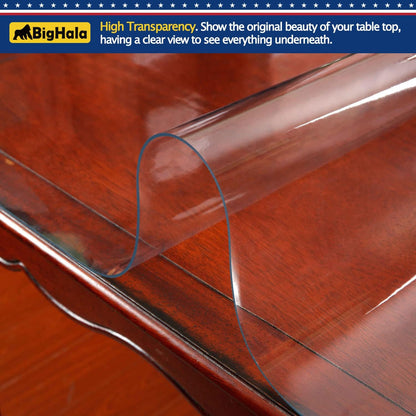 24x48 Inch Clear Table Cover Protector for Kitchen Dining Room Wood Furniture Plastic Tablecloth Protector Easy Clean