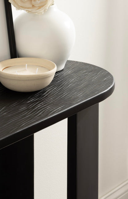 Kate and Laurel Yesenia Modern Capsule Mango Wood Console Table, 36 x 14 x 29, Black, Transitional Decorative Entryway Table with Textured Tabletop Design for Entry Decor Option