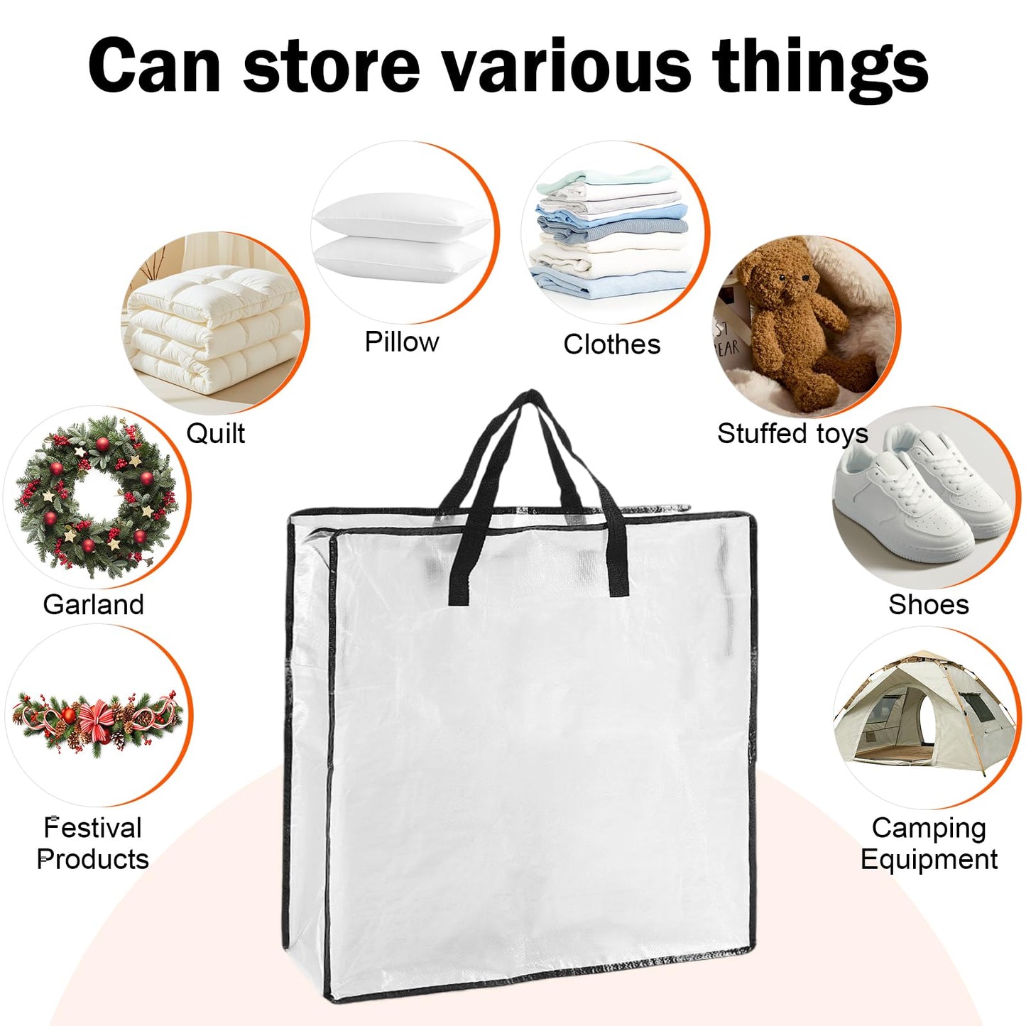 5 PCS Wreath Storage Container - 25 inch Christmas Wreath Storage Bag for Holiday Decorations, Container for Home Storage Durable Polyester with Handles