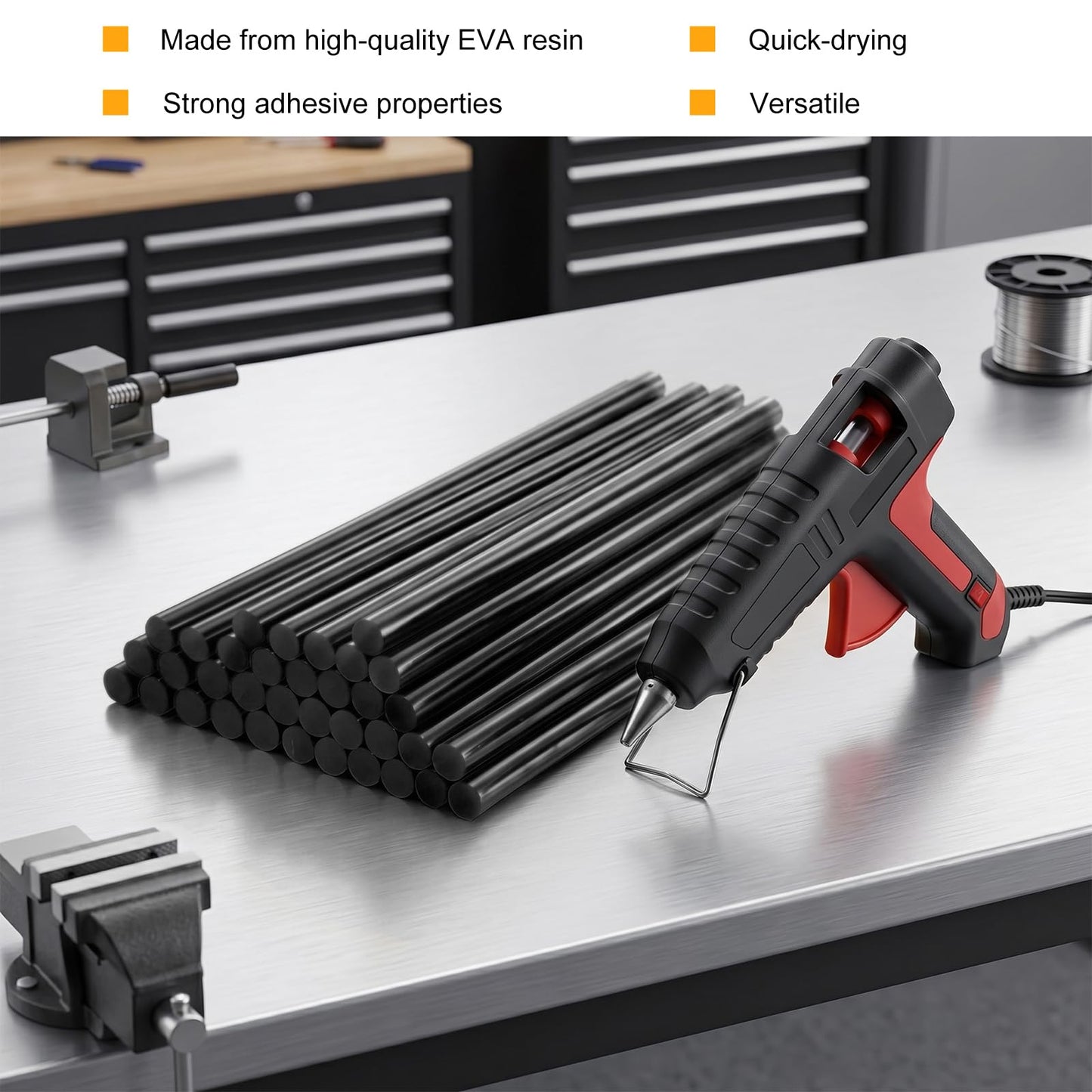 PKOLSFE 32PCS Dent Repair Glue Sticks, 0.43" Dia×8" Long Hot Melt PDR Glue Sticks, Strong Viscosity Dents Remover Paintless Dent Repair Tool for Car Body Repair Gluing Project (Black)