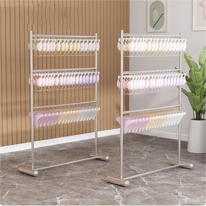Freestanding Underwear Display Stand, Metals, Retail Showshelves, Lingerie Bra Rack Swimsuit Organizer Hanger, Commercial Clothing Store Shelf, for Shorts,Hats, Sock(100 * 40 * 140cm)