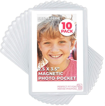 Fuji Mini Instax Photo Pockets for Wallet Size Photos, 10 Pack, Magnetic